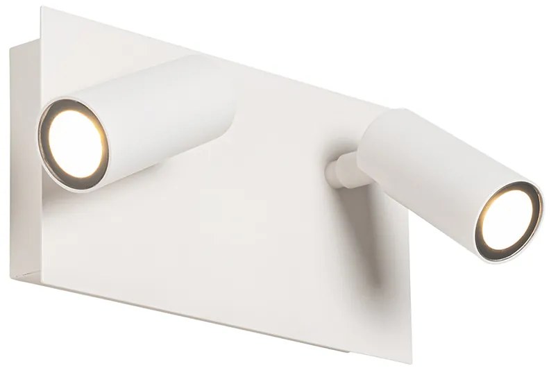 Nowoczesna lampa ścienna zewnętrzna biała z diodą LED 2-światłowa IP54 - Simon