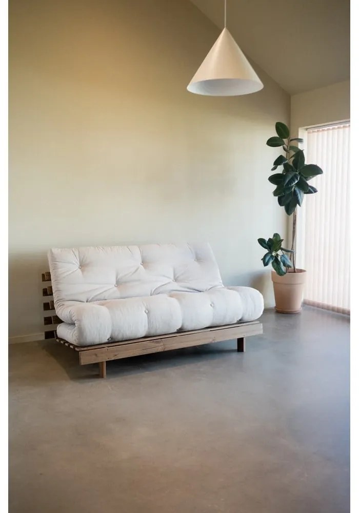 Biała/jasnoniebieska rozkładana sofa 160 cm Roots - Karup Design