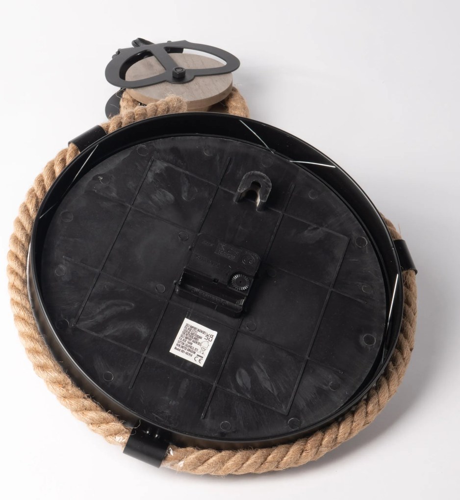 Zegar ścienny industrialny na sznurze, Ø 33 cm