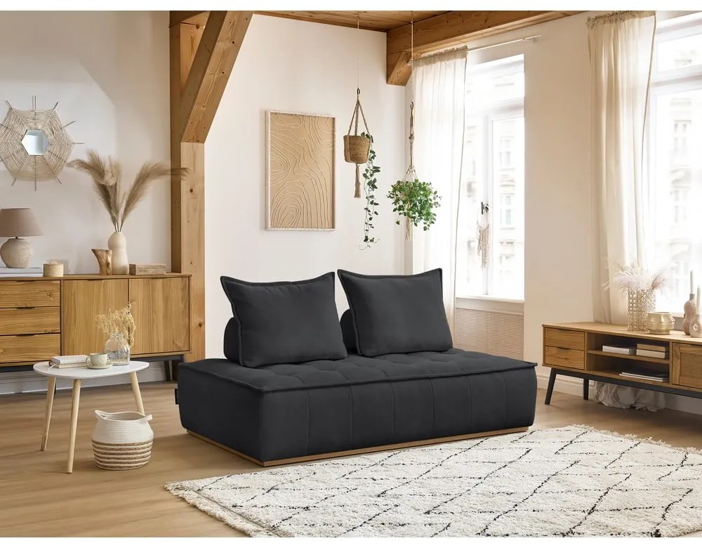 Ciemnoszara sofa z tkaniny szenilowej 175 cm Elisa – Bobochic Paris