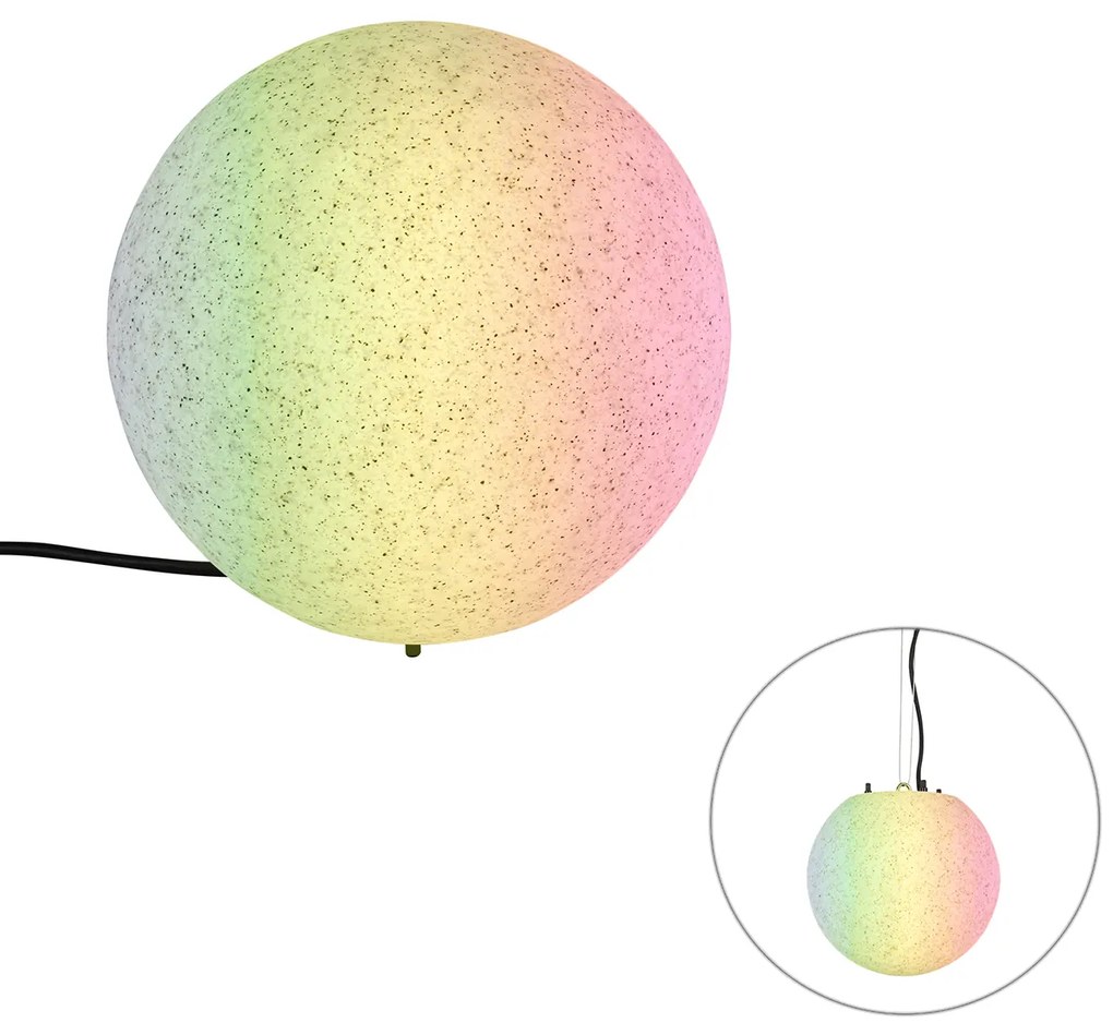 Zewnetrzna Inteligentna lampa zewnętrzna szara 25 cm IP65 z WiFi A60 - Nura Nowoczesny Oswietlenie zewnetrzne