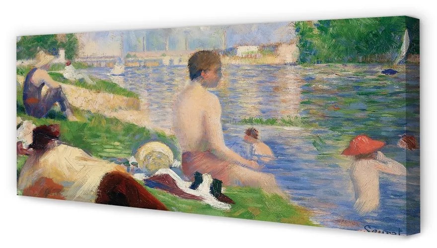 Obraz na płótnie Studium końcowe dla kąpiących się w Asnieres - Georges Seurat