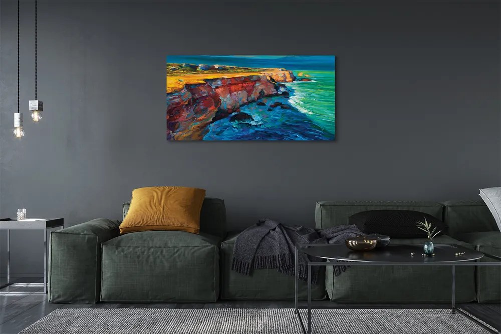 Obraz canvas na ścianę Morze, Niebo i Skały