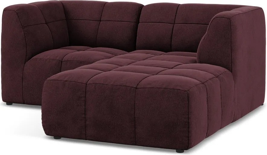 Bordowy aksamitny narożnik (prawostronny/z szezlongiem) Aloha – Makamii