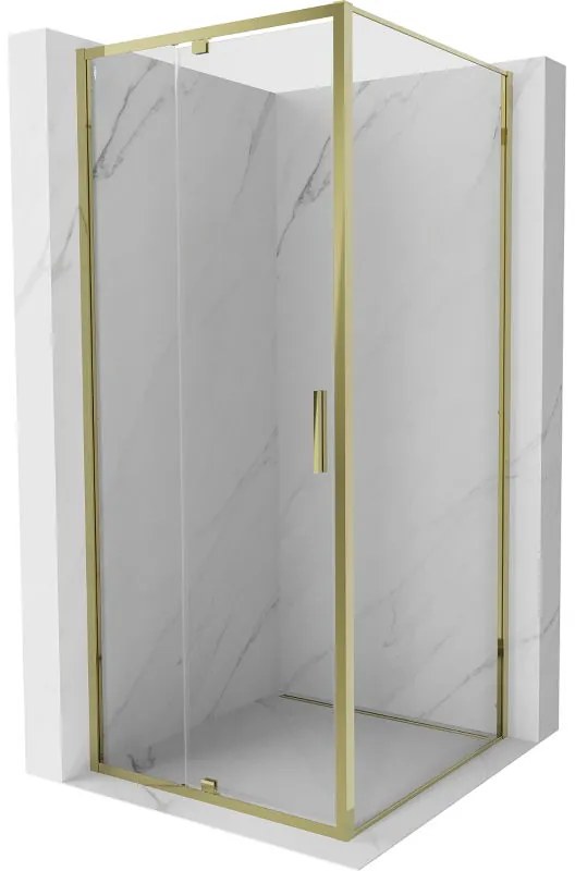 Mexen Exo kabina prysznicowa uchylna 100 x 100 cm, transparent, złota - 819-100-100-50-00