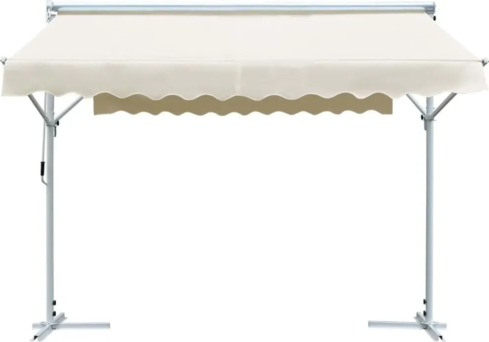 Kremowe rozkładane zadaszenie ogrodowe P8-Z09