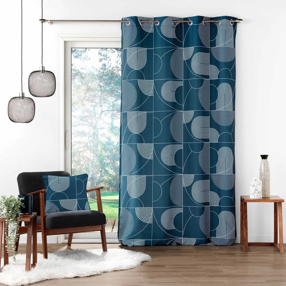 Niebieska zasłona 140x280 cm Esquisse – douceur d'intérieur