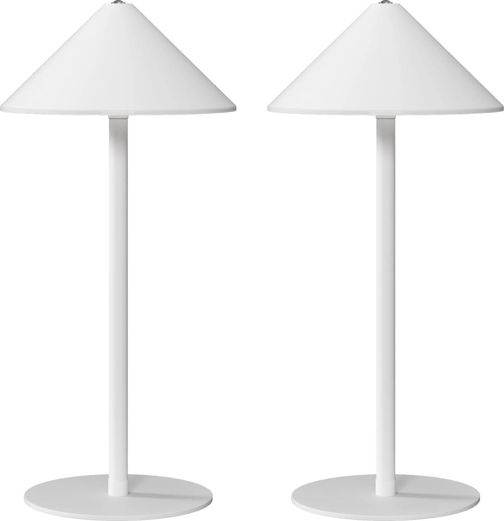 HOMCOM Ładowalna lampka stołowa LED z kablem USB, dotykowym przełącznikiem, metalowa, biała