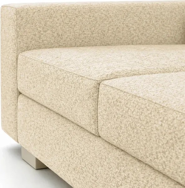 Sofa z Funkcją Spania DRAVOS Kremowa Boucle Japandi
