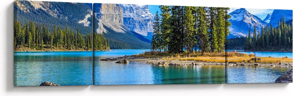 Obraz - Krajobraz górski z rzeką (170x50 cm)