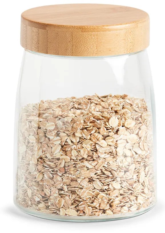 Szklany słoik ze szczelną pokrywką z bambusa, 1300 ml