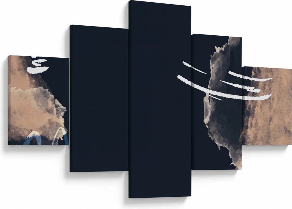 Obraz - Ciemnoniebieska abstrakcja (125x70 cm)