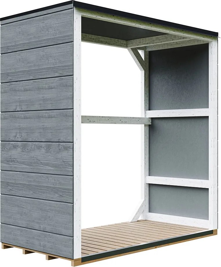Zewnętrzny schowek na drewno opałowe - 1,14 m² - 75 x 153 x H159 cm - M980-1-CAVERN STEEL