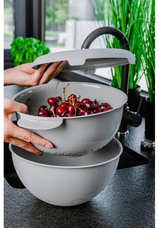 Miska z durszlakiem i pokrywką, Ø 24 cm