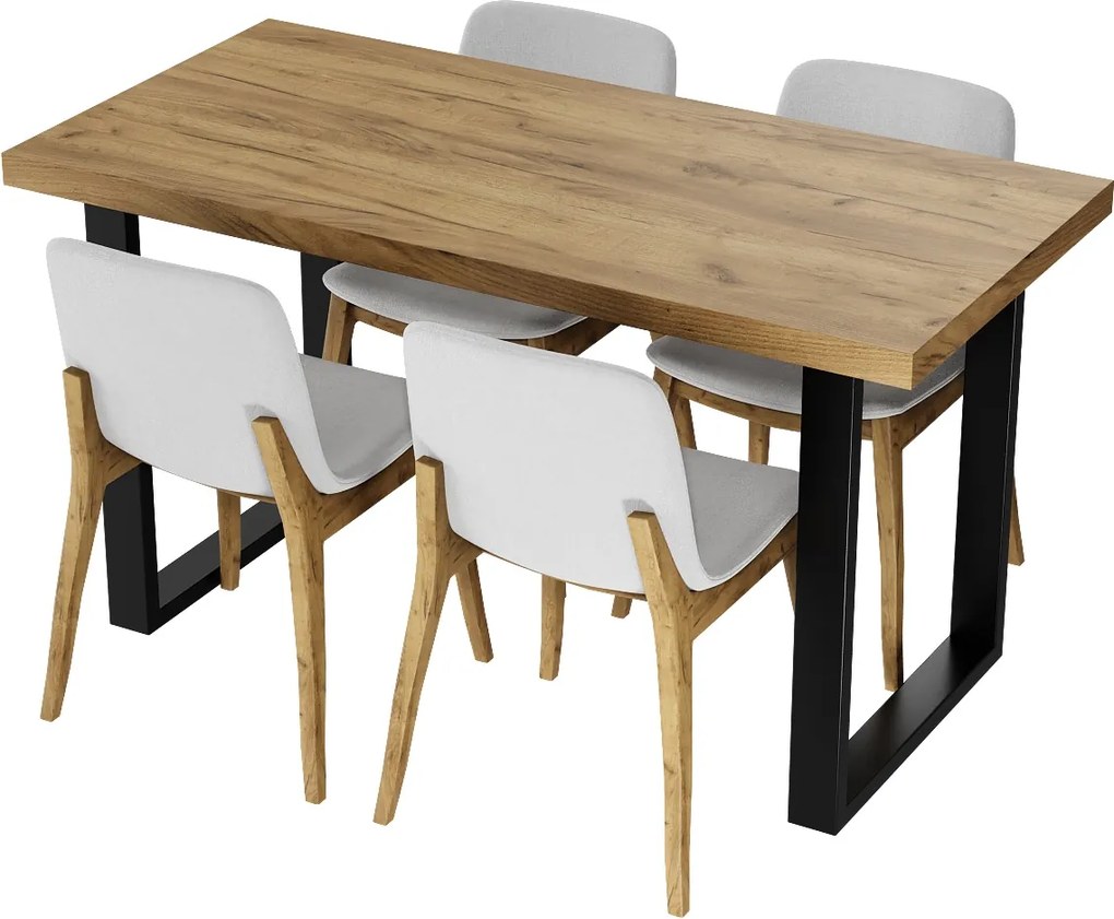 Stół kuchenny w stylu industrialnym Vini 135x65 craft złoty