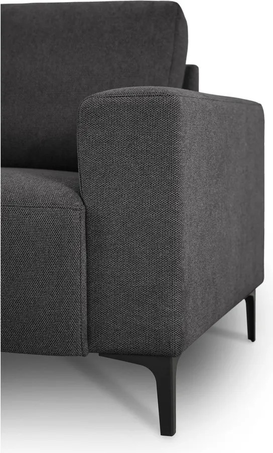 Antracytowy narożnik z tkaniny szenilowej (lewostronny/w kształcie litery L) Fabian – Scandic
