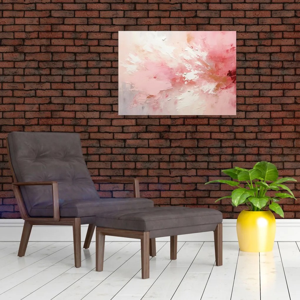 Obraz na szkle - Różowa abstrakcja (70x50 cm)