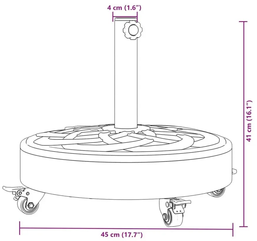 Okrągła podstawa pod parasol ogrodowy - Givero 4X