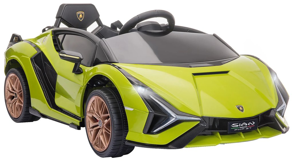 HOMCOM Elektryczny samochodzik dla dzieci, Lamborghini, 3-5 km/h, zdalne sterowanie, dla dzieci 3-5 lat, Zielony
