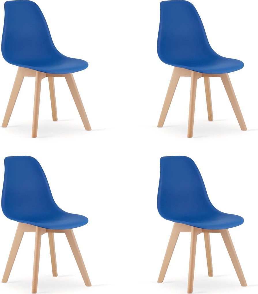 PROMOCJA Niebieskie krzesło KITO z bukowymi nogami II. jakość