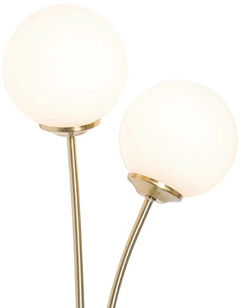 Nowoczesna lampa ścienna złota z opalowym szkłem 2-światłowa - Athens