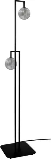 Lampa podłogowa czarna z grafitowymi kloszami C7-S79