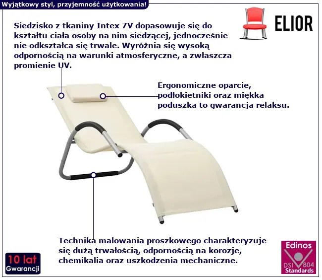 Leżak ogrodowy kremowy - Amalfes
