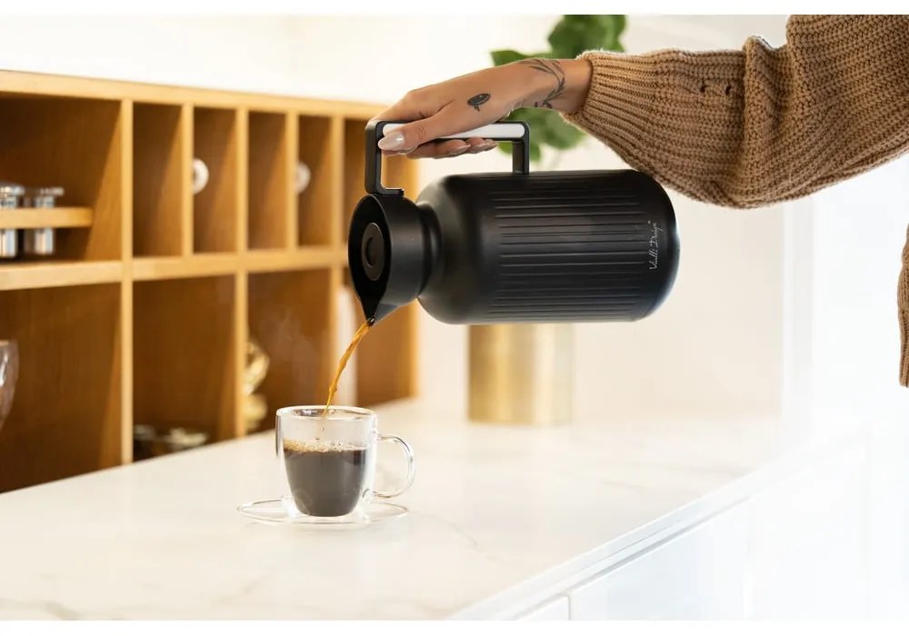 Termos w kolorze matowej czerni 1 l Lungo – Vialli Design