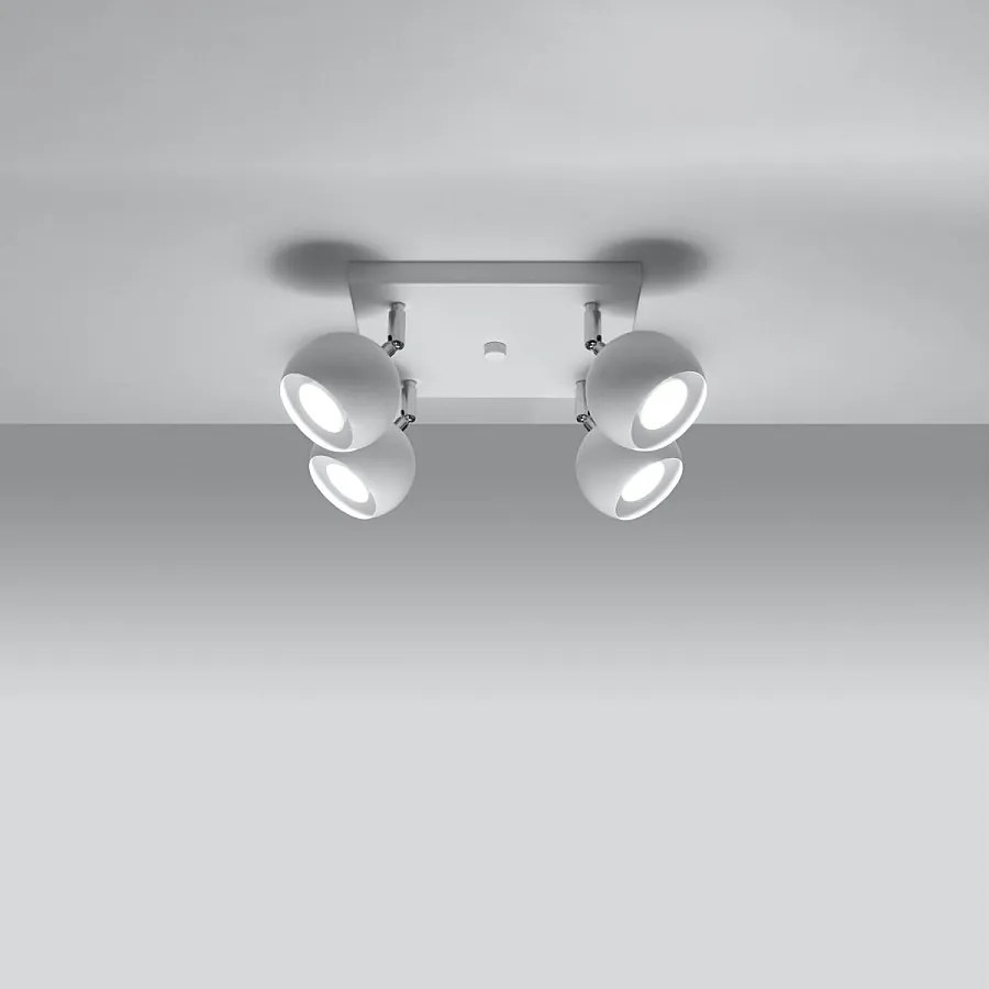 Plafony nowoczesny Rayis, stal - 4 źródło światła 3000K - L.25 x H.16 cm - biały