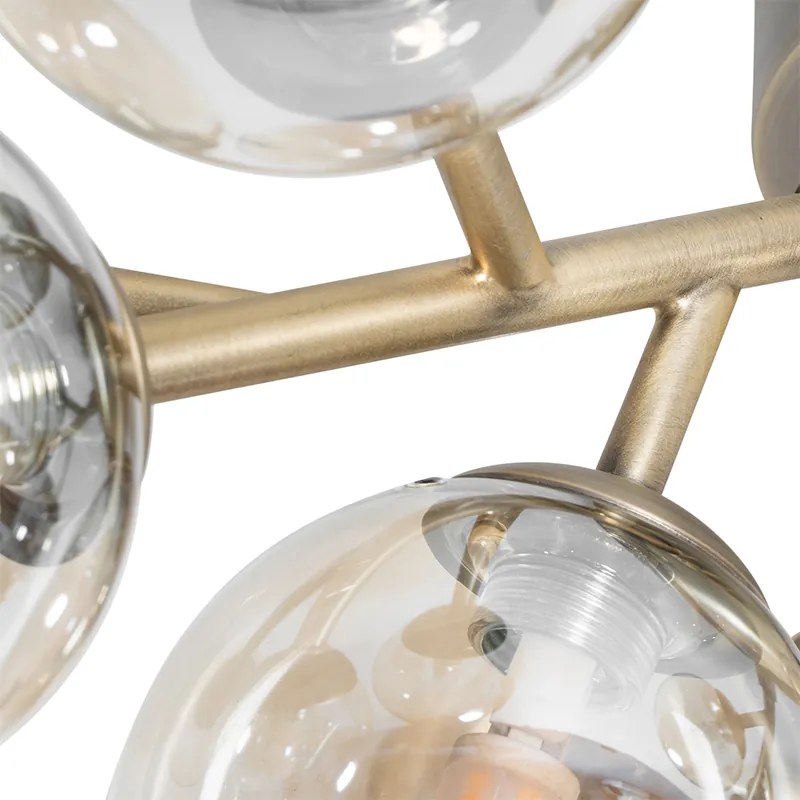 Inteligentna lampa sufitowa brązowa z bursztynowym szkłem, 12-punktowa, z Zigbee G9 - Bianca