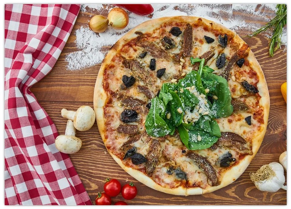 Obraz na szkle pizzy (70x50 cm)