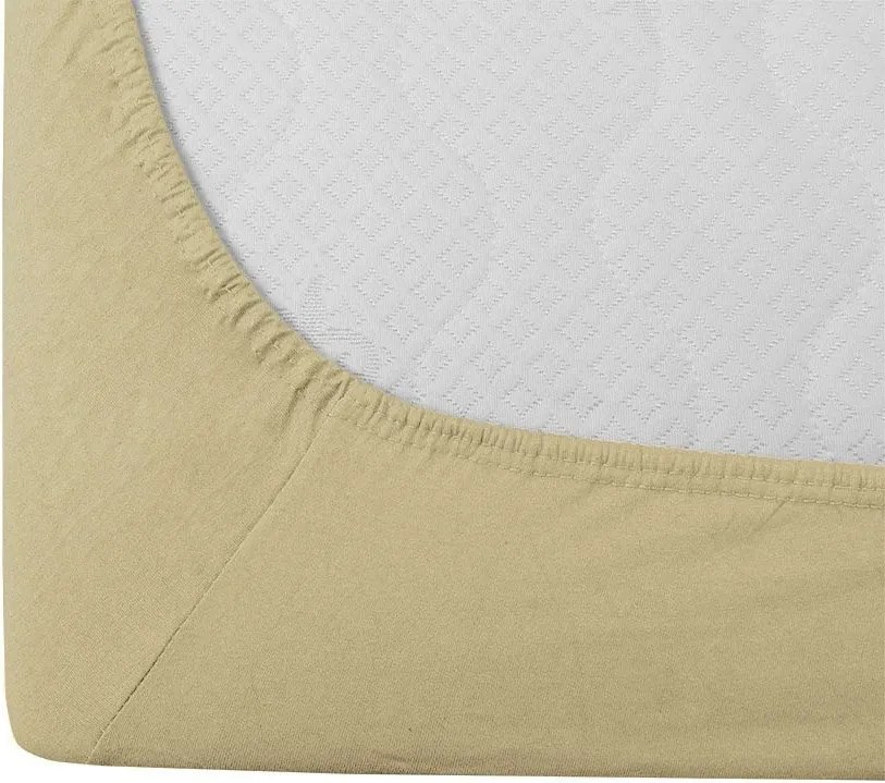 PrzytulneMieszkanie.pl Prześcieradło Jersey HIGHFIT jasny żółty 200 x 220 cm