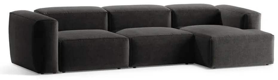 Ciemnoszary narożnik (prawostronny/z szezlongiem) Bergano – Cosmopolitan Design