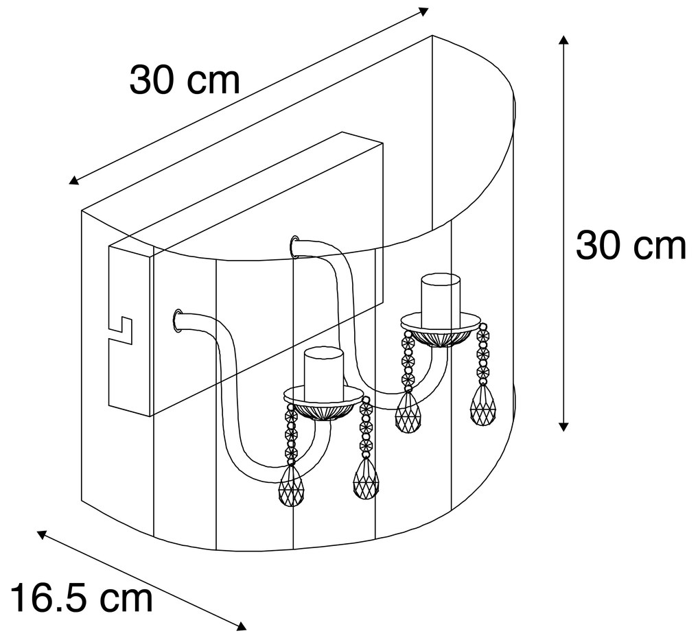 Klasyczna lampa ścienna chromowana z czarnym abażurem - Ann-Kathrin 2