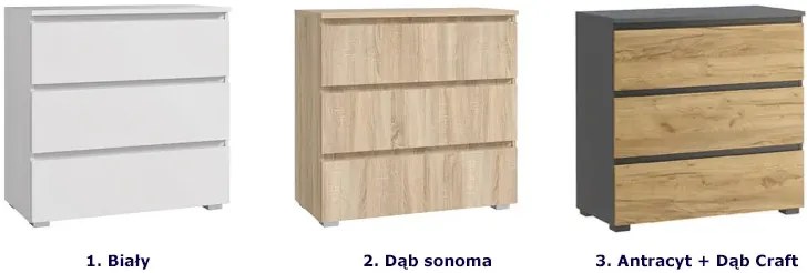 Nowoczesna komoda z szufladami antracyt + dąb craft 80 cm M0-R47