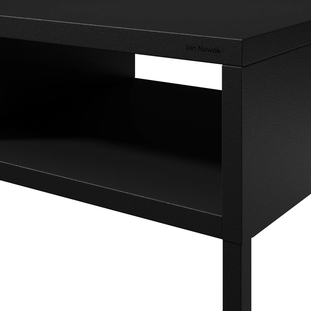 Stolik kawowy metalowy prostokątny czarny, 900x450x450 mm: MATTEO