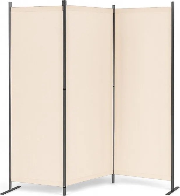 Parawan ogrodowy składany AW-022, 167x164 cm, 3-panelowy, kolor beżowy