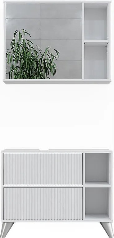 Zestaw mebli łazienkowych biały 80x30x62 leano