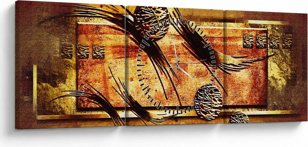 Obraz abstrakcji (z zegarem) (90x30 cm)