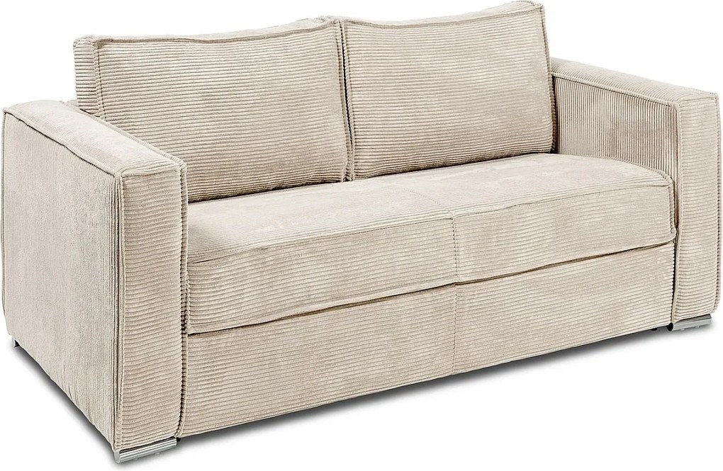 Kanapa 4-osobowa rozkładana typu express z antracytowego sztruksu - Miejsce do spania 160 cm - Materac 14 cm - LORETO