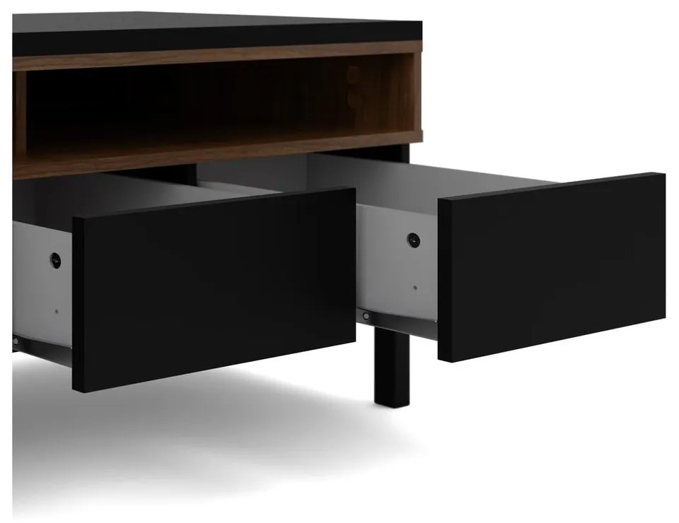 Czarna szafka pod TV 156x48x48 cm Roomers – Tvilum