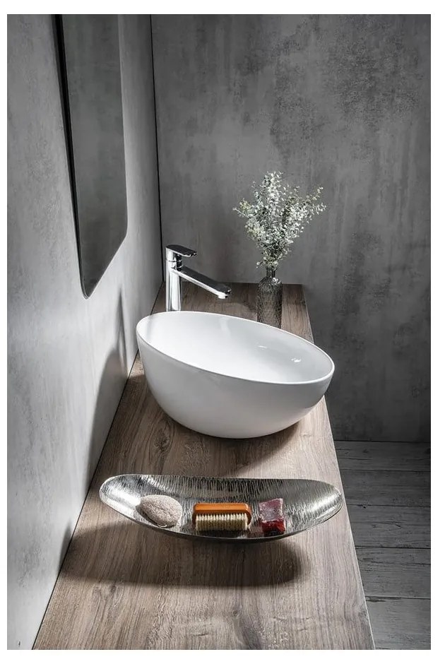 Biała ceramiczna okrągła umywalka ø 44,5 cm Dome Obliquo – Sapho