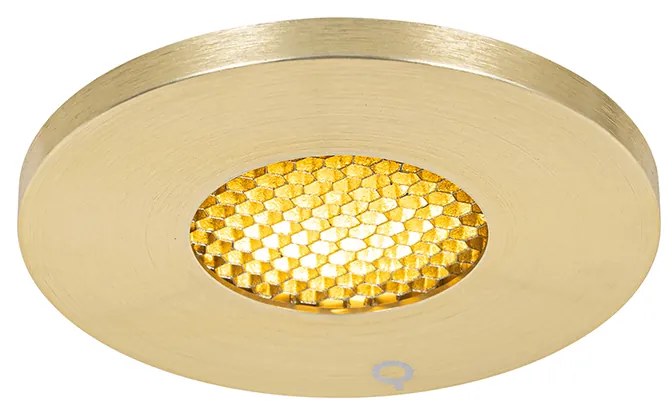 Nowoczesny wpuszczany reflektor łazienkowy złoty IP54 - Shed Honey