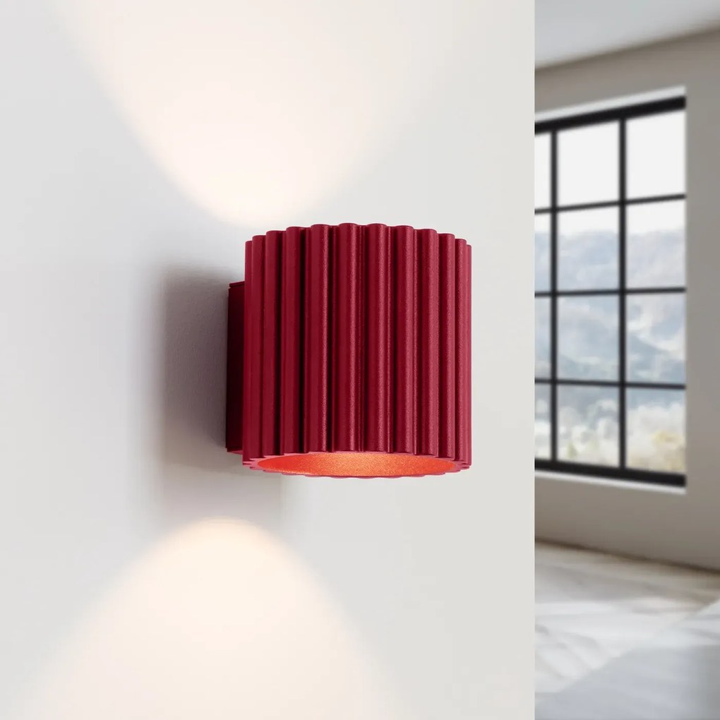 Kinkiet AURA burgund G9 ryflowany SOLLUX  LIGHTING