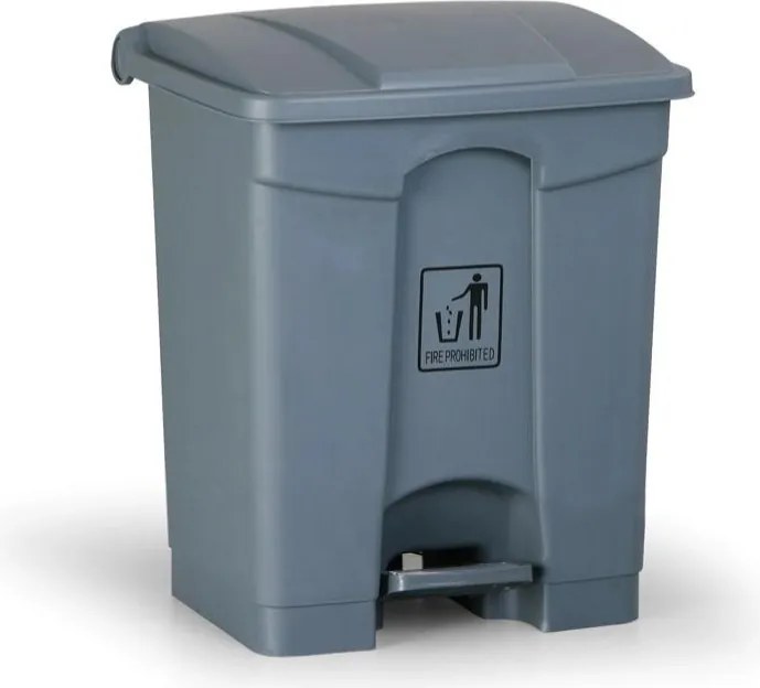 Uniwersalny kosz na śmieci do segregacji z pedałem, 45 l, 610 x 400 x 400 mm, szary