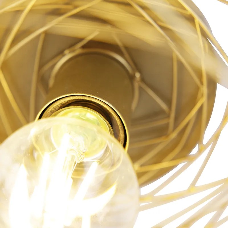 Designerska lampa sufitowa złota owalna - SarellaDesignerski Oswietlenie wewnetrzne