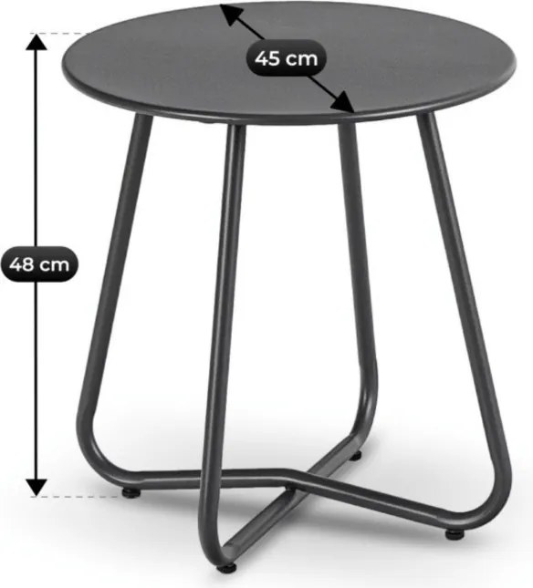Zestaw Mebli Ogrodowych NIKEA Szary 2x Fotel Stolik Tarasowy Nowoczesny