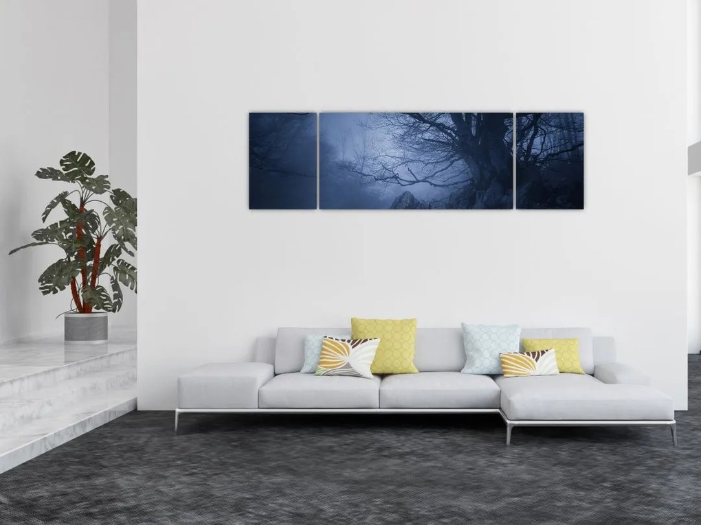 Obraz ciemnego lasu (170x50 cm)