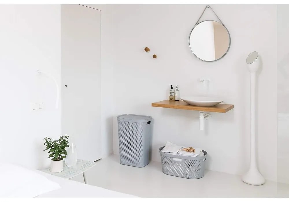 Szary kosz na pranie Curver Infinity, 60 l