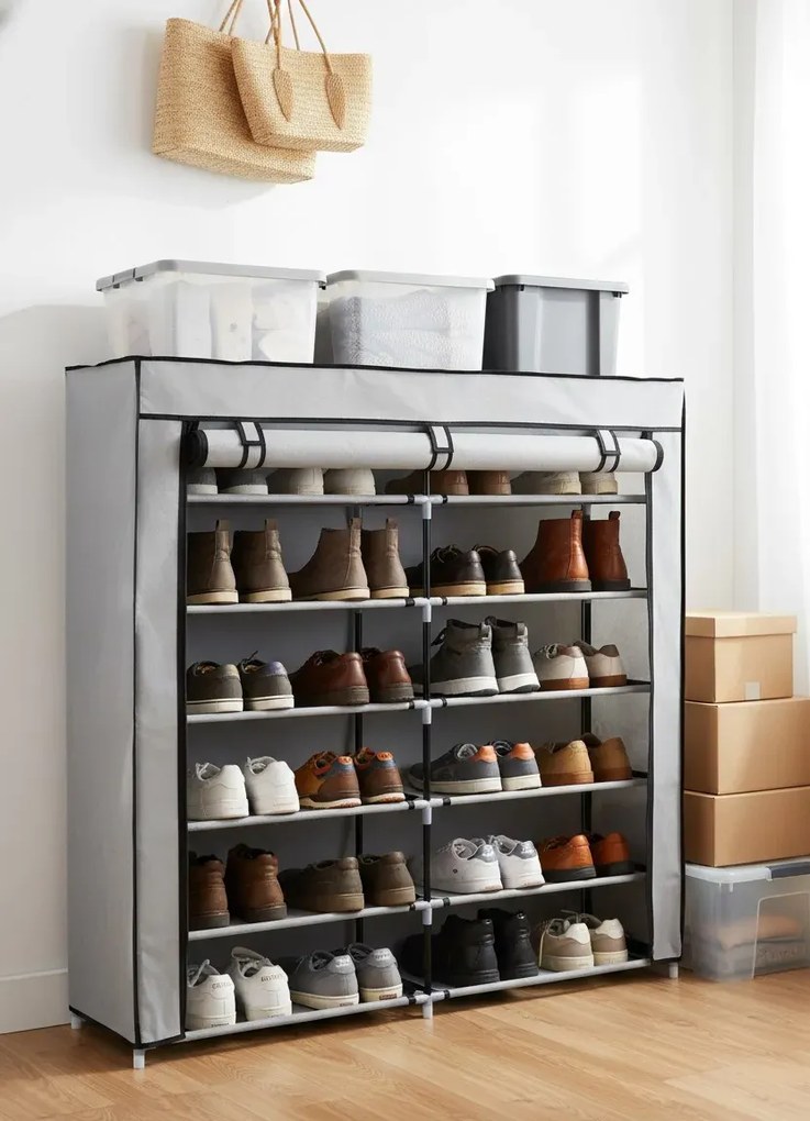 Brązowa tekstylna szafa na buty G8-K31